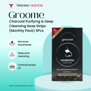 Groome Charcoal Purifying & Deep Cleansing Nose Strips (Monthly Pack) – 6pcs